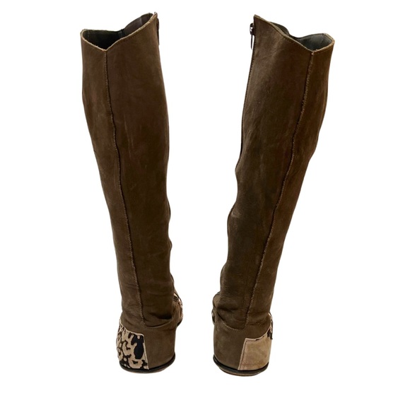 CYDWOQ VINTAGE Calf Hair Burnout Leather Boots 38   US 7.5 - Picture 5 of 8